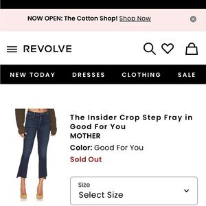 Mother Jeans - Insider Crop Step Fray Size 27